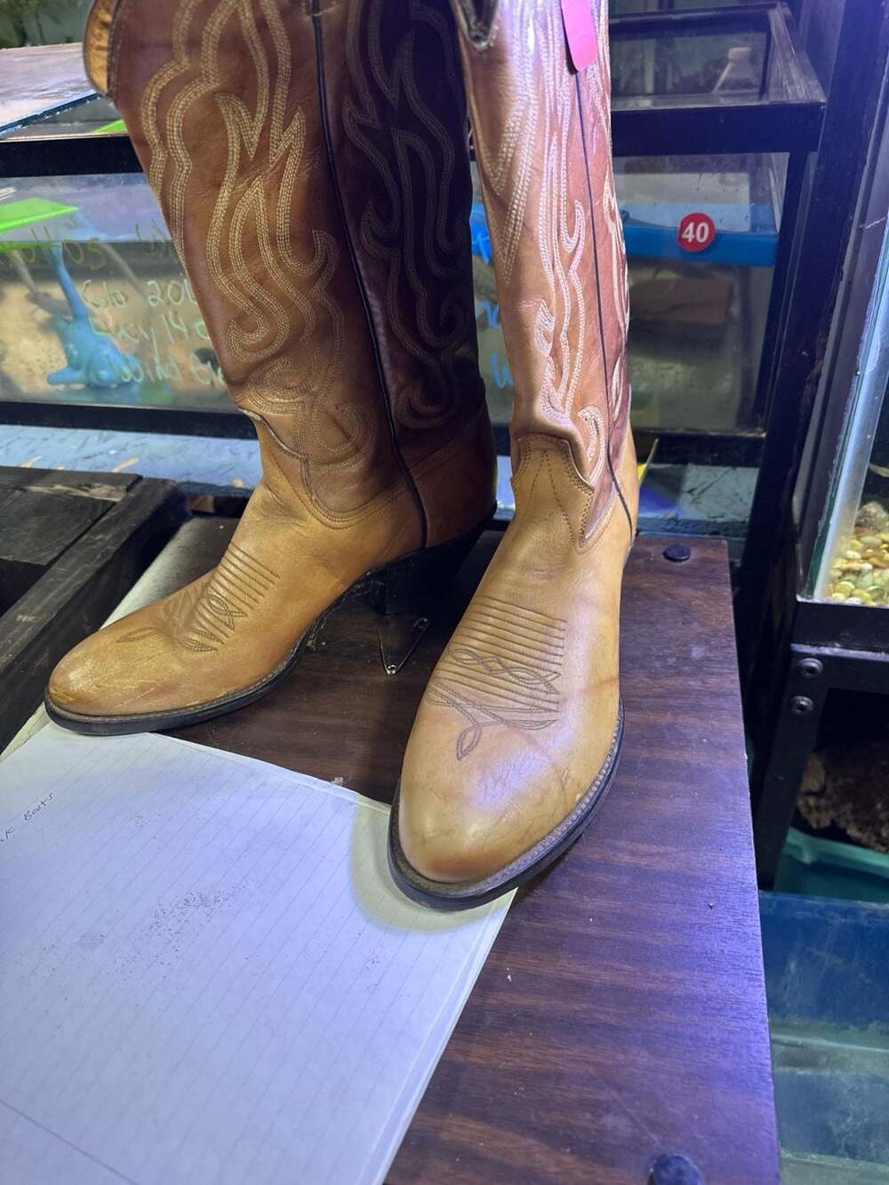 Imperial Vintage Two-Tone Leather Western Cowboy Boots